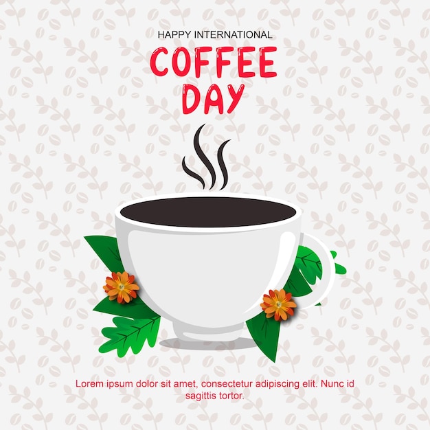 Webfree vector flat international day of coffee