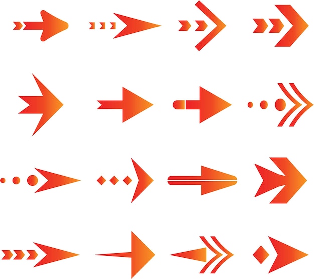 WebGradient Color Arrow Icon Set