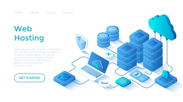 Webhosting luide computing opslag Database netwerkverbinding Hosting servers computer cloud