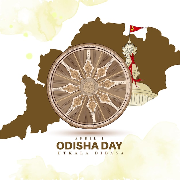 WebIllustration creative poster of Odisha DayUtkal Divas1 April