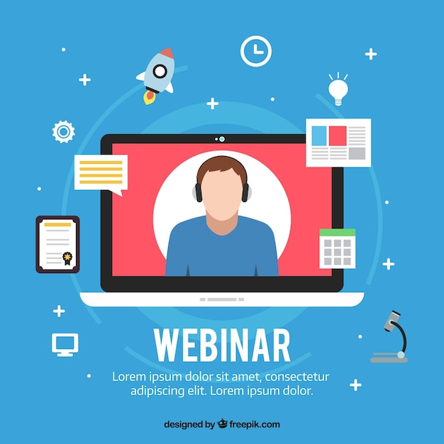 Vector webinar achtergrond in plat ontwerp