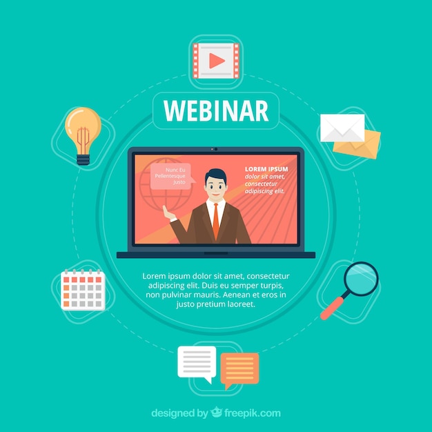 Webinar background in flat style