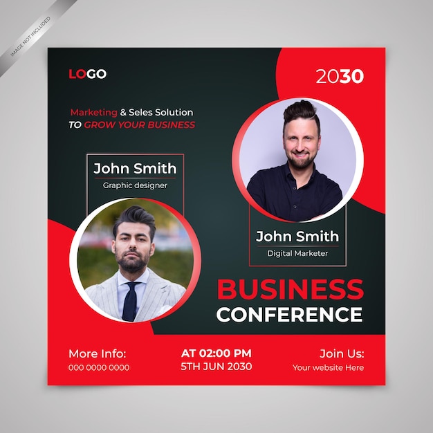 Webinar banner design template, live banner template, business conference banner, post banner