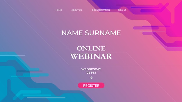 Modello di progettazione banner webinar per riunioni online