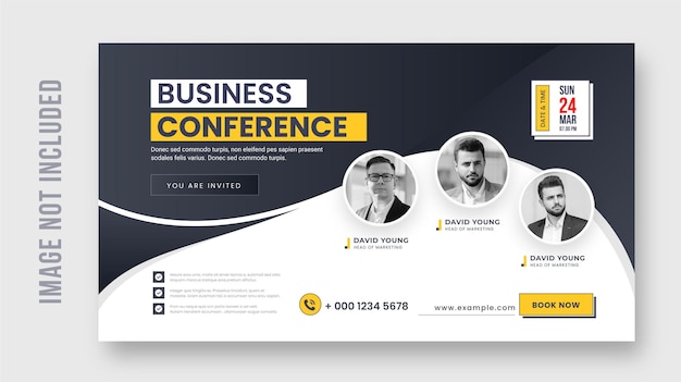 webinar banner invitation template or webinar and business conference social media web banner design
