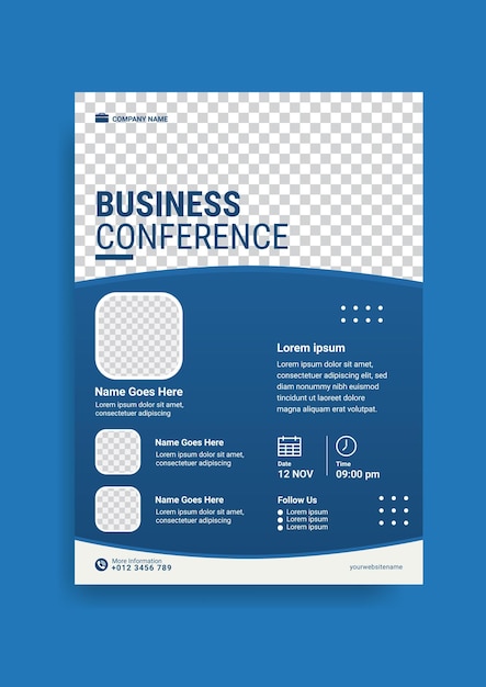 Vector webinar business conference flyer template