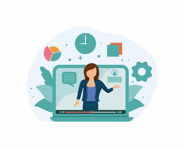 Webinar concept flat design vector illustration