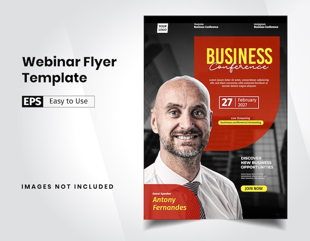 Vector webinar conference business flyer template