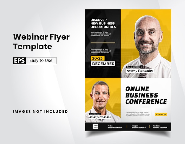 Vector webinar conference business flyer template