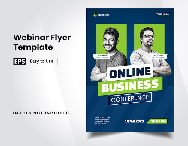 Vector webinar conference business flyer template