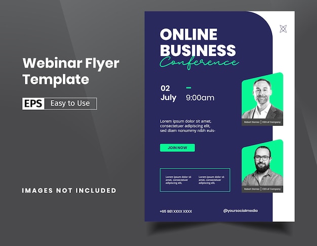 Vector webinar conference business template for instagram feedxa