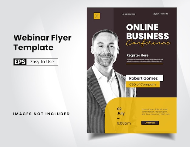 Vector webinar conference business template for instagram feedxa