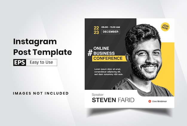 Webinar Conferentie Zakelijke sjabloon voor Instagram Feed