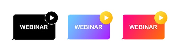 Vector webinar flat color live webinar vector icons