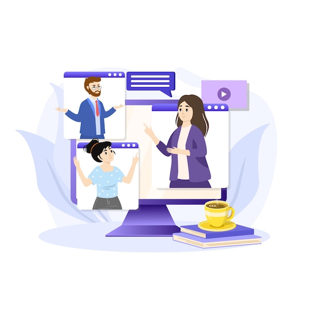 webinar illustration live streaming distance and online