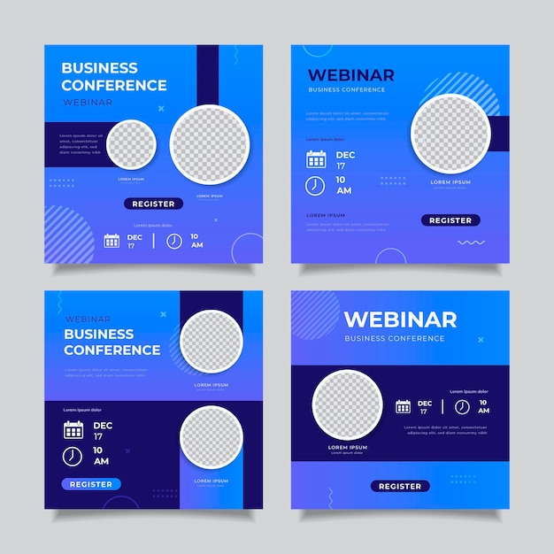 Vector webinar instagram post collection