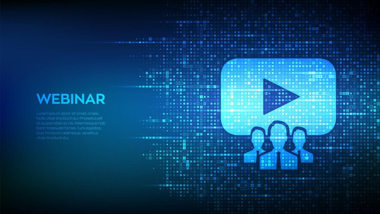 Vector 使用二進制代碼製作的網絡會議圖標 基于網絡的研討會 遠程學習 電子學習 商業訓練 數碼二進制數據流動 數碼代碼背景 矢量插圖