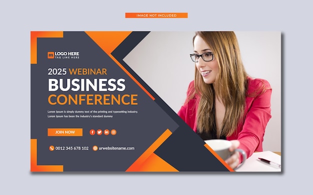 Webinar marketing zakelijke conferentie sociale media webbanner bestemmingspagina sjabloon