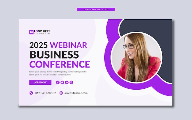 Webinar marketing zakelijke conferentie sociale media webbanner bestemmingspagina sjabloon