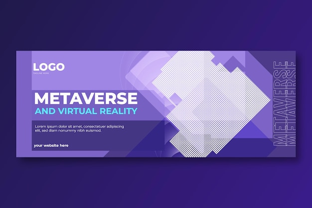 Vettore webinar metaverse e realtà virtuale design di banner orizzontali e verticali