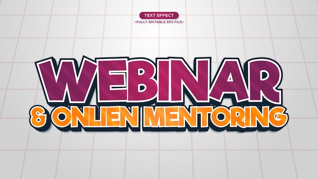 Webinar Online 3D Headline Text Effect Style