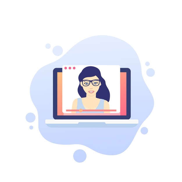 Webinar, illustrazione di istruzione e formazione online