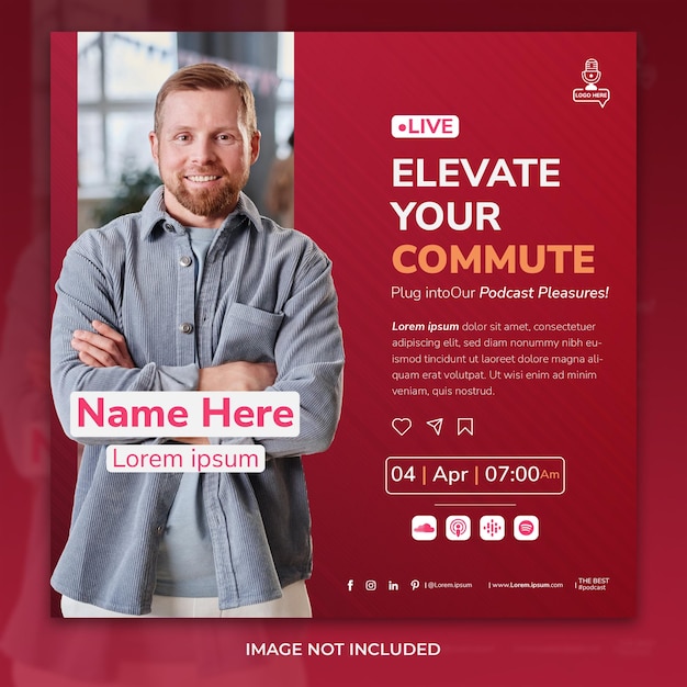 Webinar podcast social media post template