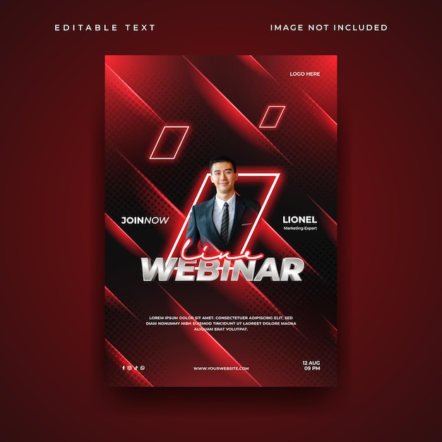 Vector webinar poster ontwerpsjabloon