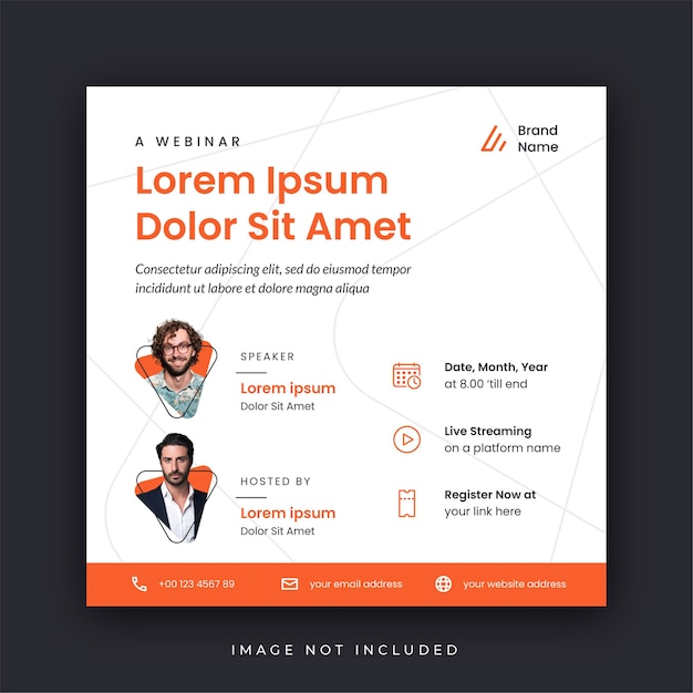 Vector webinar poster social media template