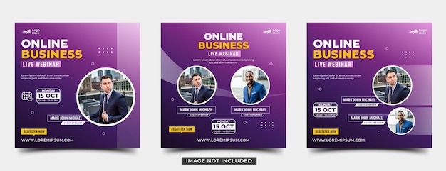 Webinar promotional social media post template