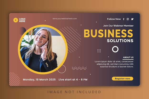 Vector webinar social media banner and digital marketing business banner template design