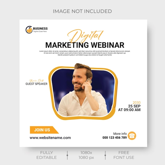 Vector webinar squarer post and web banner templete