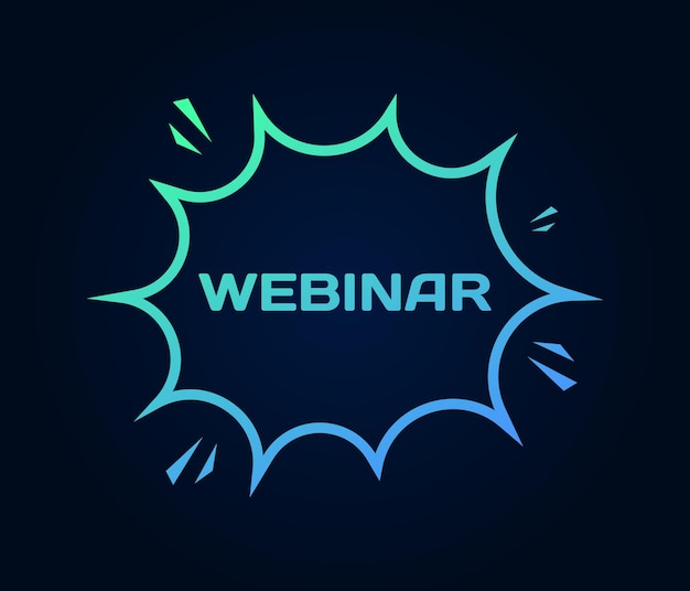 Vector webinar teken platte blauwe webinar teken webinar knop vector icoon