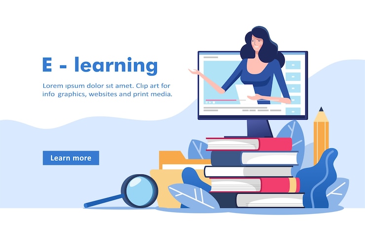 Vector webinar or video seminar learning vector concept.