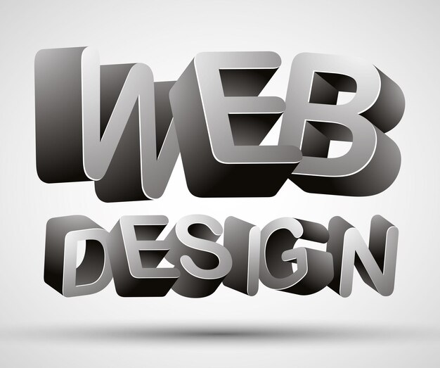 Webontwerp letters gemaakt met 3d letters geïsoleerd op witte achtergrond, vector illustratie.