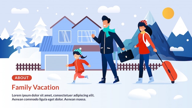 Webpage Banner Inviting on Family Winter Vacation