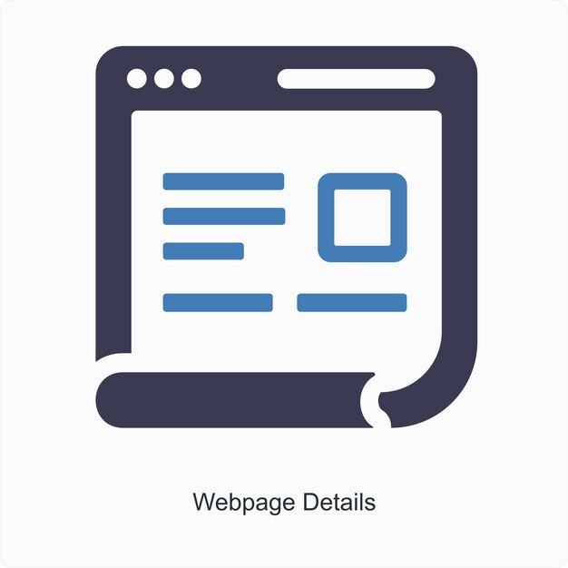 webpage detail and feedback icon concept