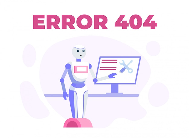 Vector webpage maintenance or 404 error cartoon poster