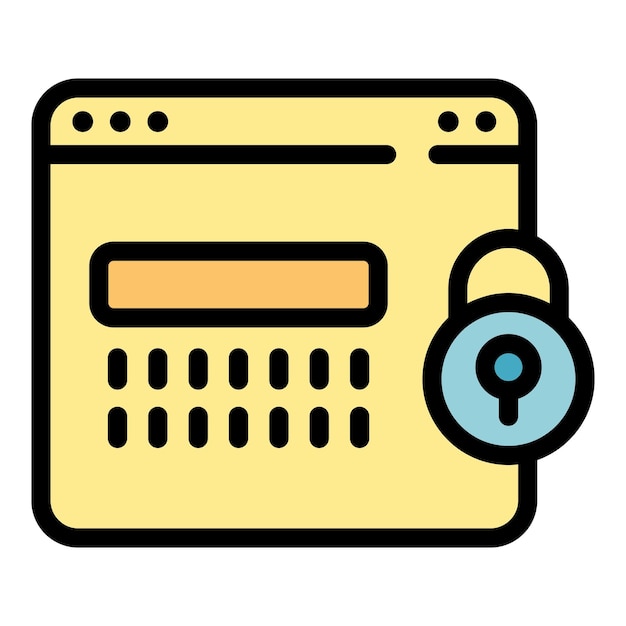 Vector webpage privacy icon outline webpage privacy vector icon color flat isolated