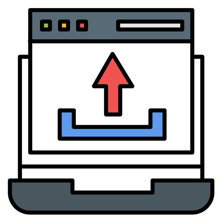 Vector webpage upload vector illustration style