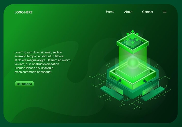 webpagina ontwerp technologie blockchain illustratie vector
