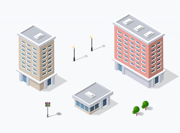 Webpictogram Isometrische 3D-stadsinfrastructuur, stedelijk