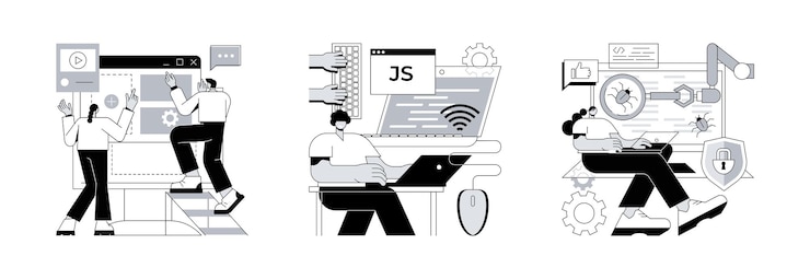 Vector webprogrammering abstract concept vectorillustraties