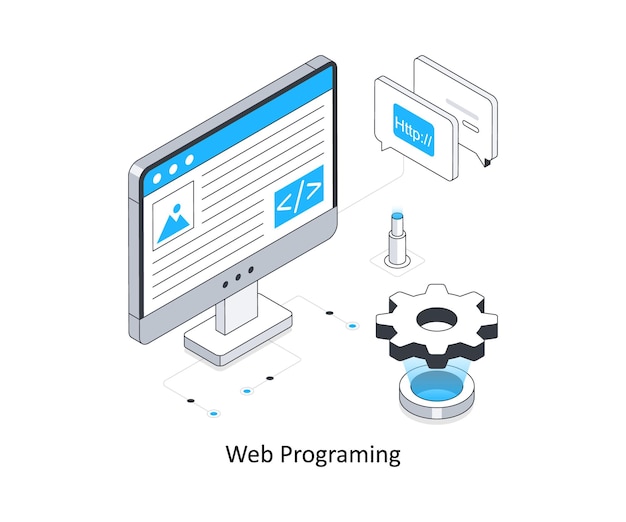 Webprogrammering isometrische voorraad illustratie Eps 10 File