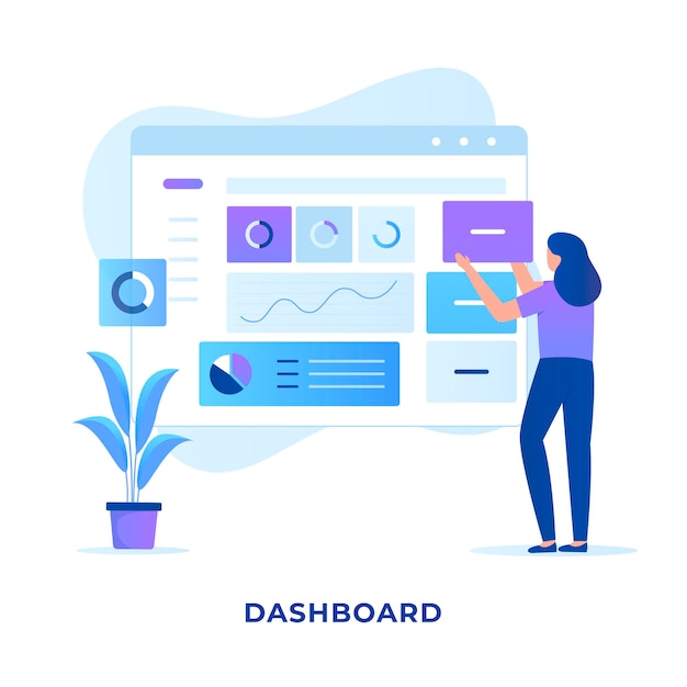 Website admin dashboard design concept.