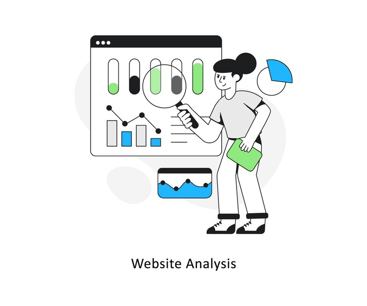 Vector website analyse flat style design vector illustratie stock illustratie