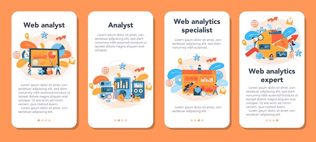 Website analyst mobile application banner set