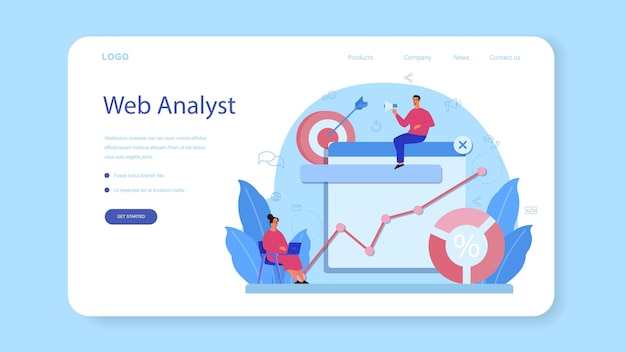 ウェブサイトアナリストのウェブバナーまたはランディングページ