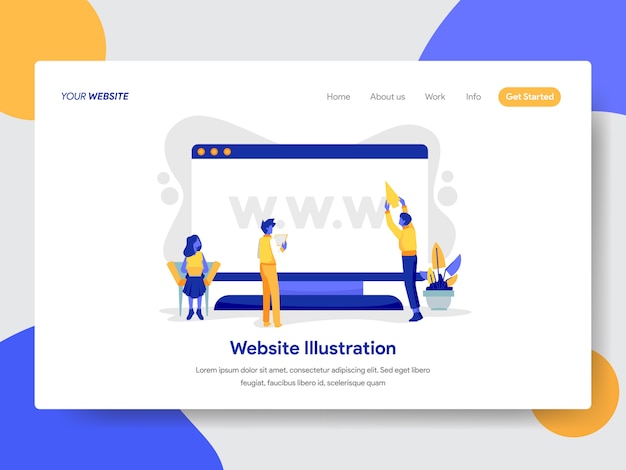 Иллюстрация веб-сайта и рабочего стола для веб-страницы