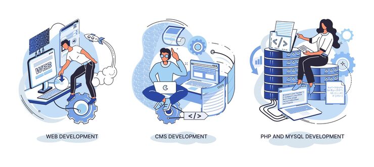 Vector 網站架構概念比喻 網站開發 php 和 mysql cms 接口設計 軟件測試 創建數碼軟件 移動桌面平台 數碼內容管理系統